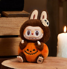 Pop Mart POP MART Weird Carnival Series-LABUBU Sitting Pumpkin Vinyl Plush Pendant Fashion Doll 15cm
